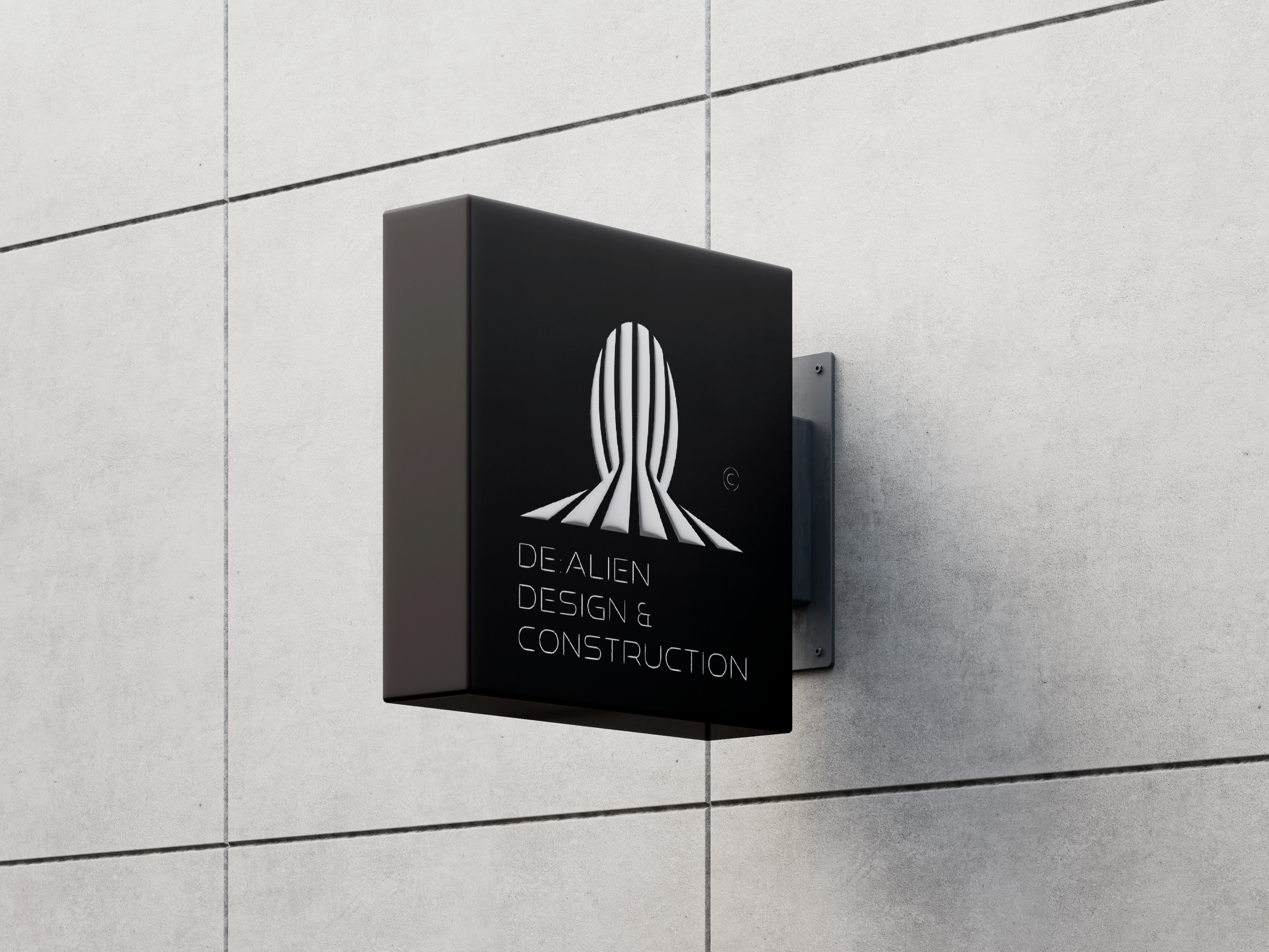 Signage of De:alien design and construction